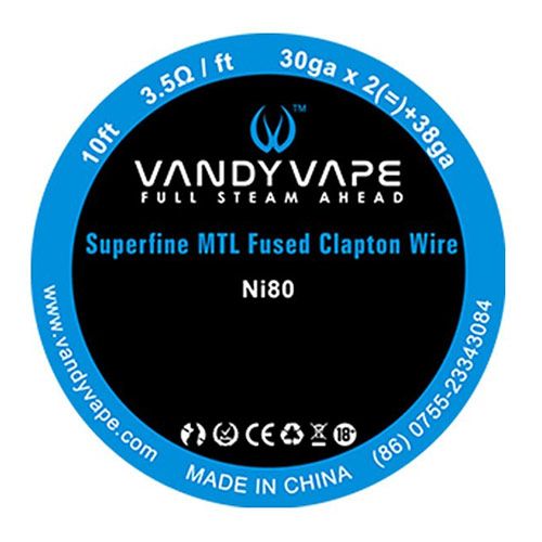 vandy vape ni80 superfine mtl fused clapton 3m